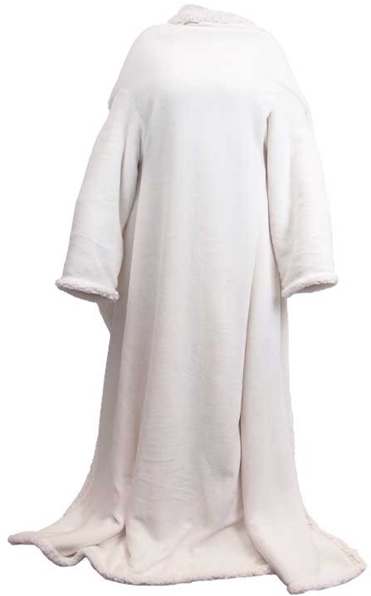 Unique Living Plaid Lars met mouwen Dove White -140x180cm