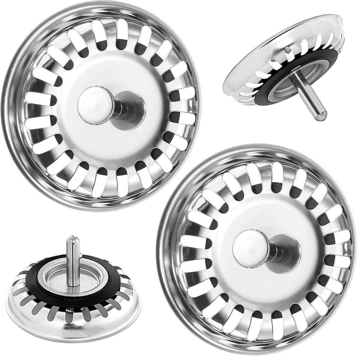 Strainer Baskets 80mm voor Keuken, RVS Afvoer Strainer, Afvoerstopper en Keukenaccessoires, Ideaal voor Effectieve Afvoer en Vuilopvang