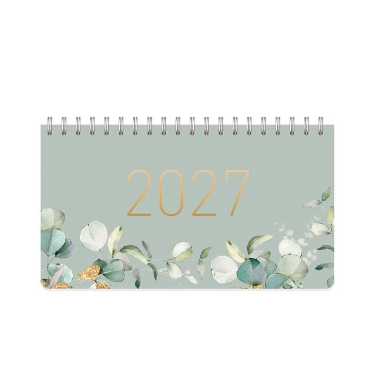 Häfft Minty Leaves bureaukalender pocket 2027, 106 x 100 mm, spiraal