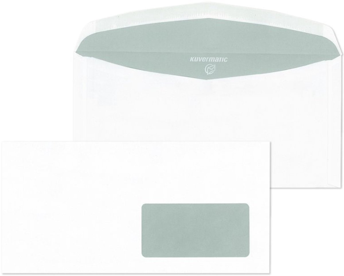 MAILmedia enveloppen C6/5 nassklebend, venster rechts, wit, 1000 stuks