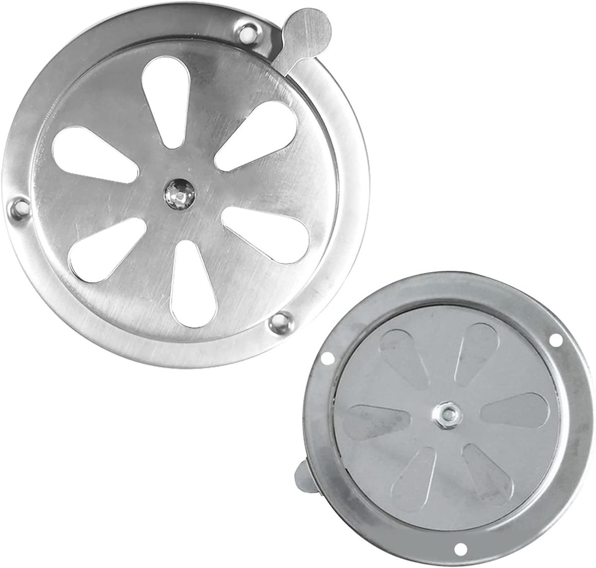 Roestvrijstalen Ventilatiestang met Vergrendelbare Ventilatierooster voor Ronde Ventilator van 125 mm, Ideaal voor Barbecue en Buitenkeuken