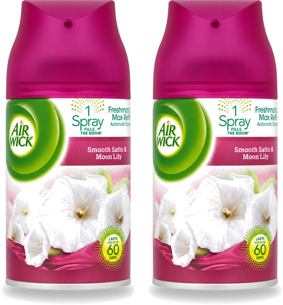 2 x Air Wick Freshmatic - Luchtverfrisser Navulling - Lelie & Satijn - 250ml - Voordeelverpakking - 2 stuks
