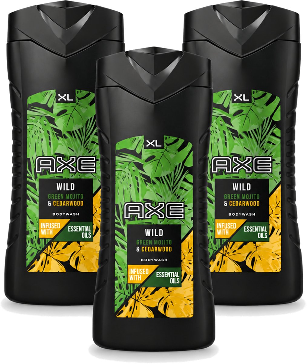 3 x AXE - Douchegel - Wild - 400 ml - Voordeelverpakking - 3 stuks