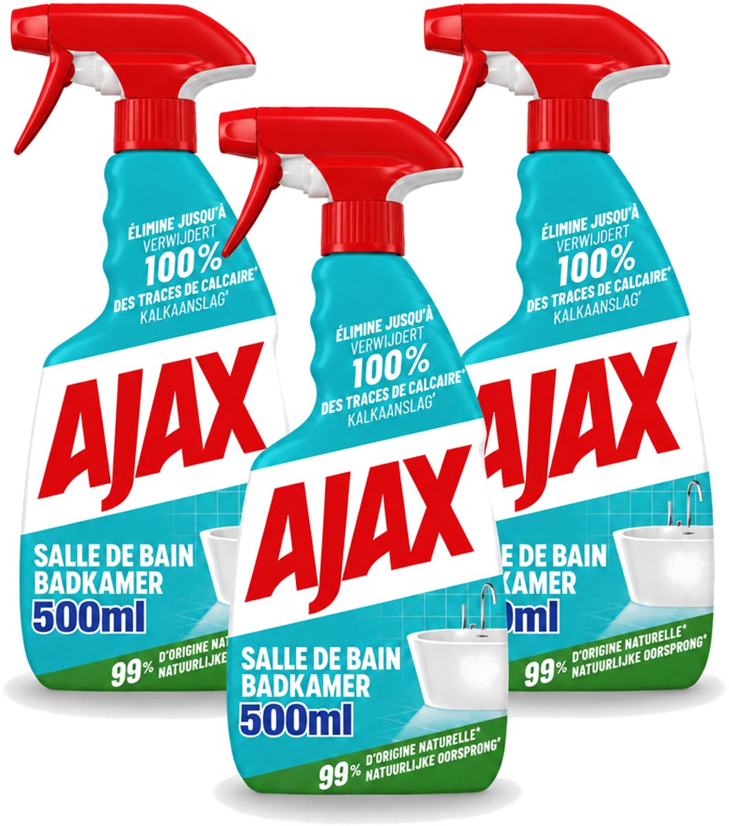 3 x Ajax – Badkamer Spray – 500 ml - Voordeelverpakking - 3 stuks