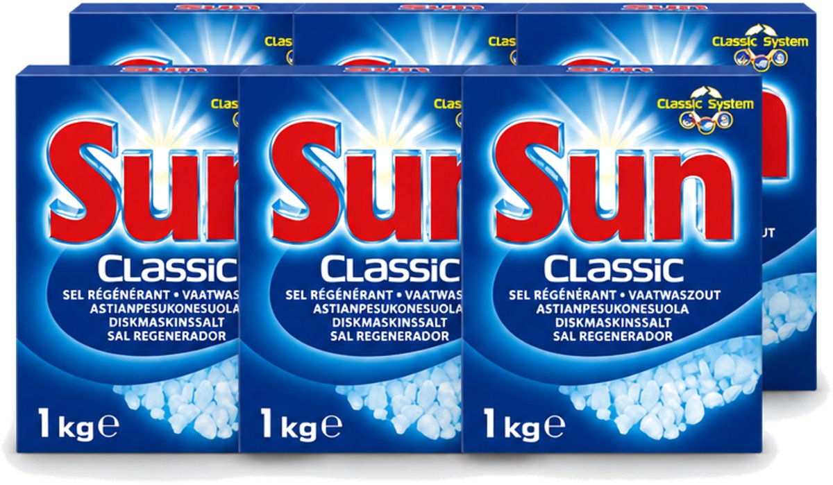 6 x Sun Classic - Vaatwaszout - Klassiek Systeem - 1 kg - Voordeelverpakking - 6 stuks