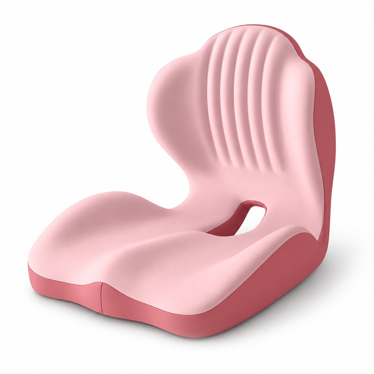 Gloovon® Orthopedisch Zitkussen - Tegen Rugpijn & Stuitpijn - Geschikt voor Kantoor, Auto en Thuis - Memory Foam - 44x40x37 cm - Doppelrosa