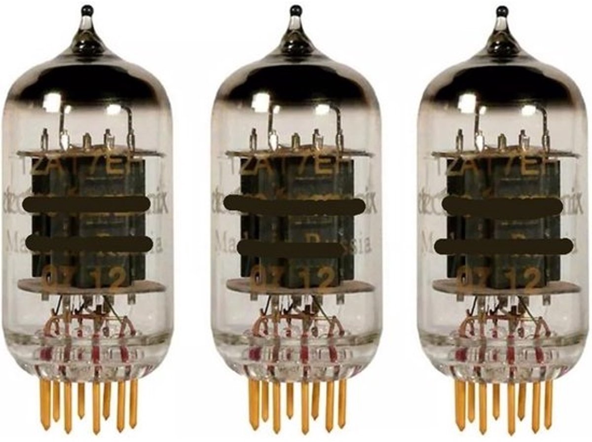 Set vacuümbuizen - Versterkerbuis - Voor audioversterking - Gouden naaldcontacten - 3 stuks