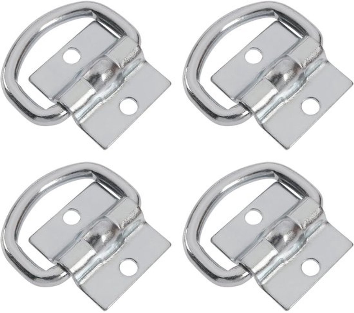 Set sjorringen - Bevestigingshaken - Lashing - Voor het zekeren van lading - Sterk verzinkt staal - 800kg capaciteit