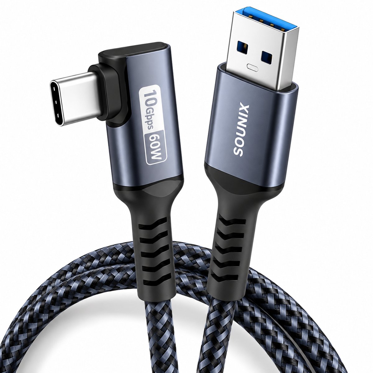 Bol.com Sounix USB C kabel - USB 3.2 naar USB C - 2 Meter - USB C naar USB A - USB 3.2 - Snellader - Oplader - Oplaadkabel - L s... aanbieding