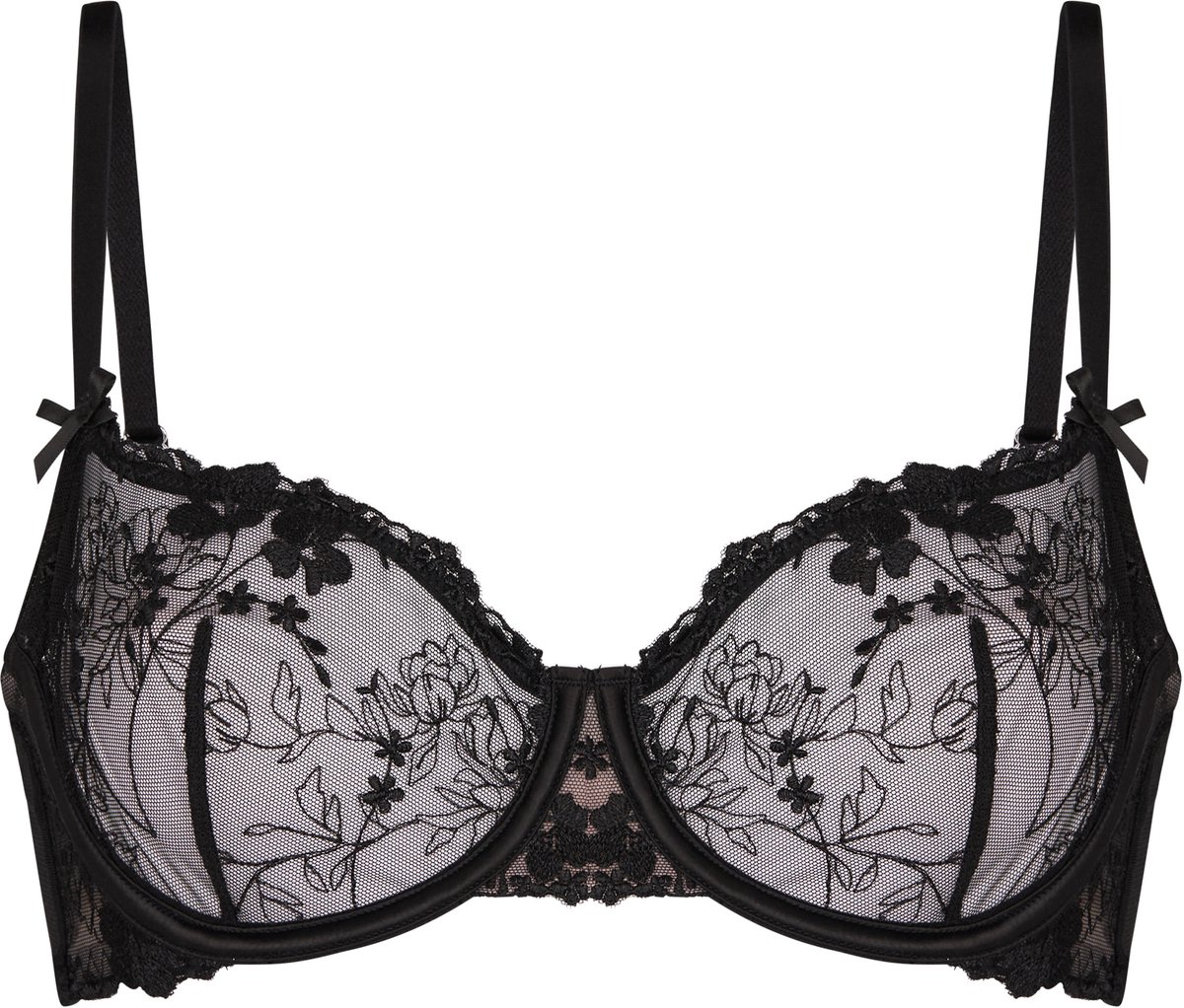 Hunkemöller Niet-voorgevormde beugel bh Peonie Zwart