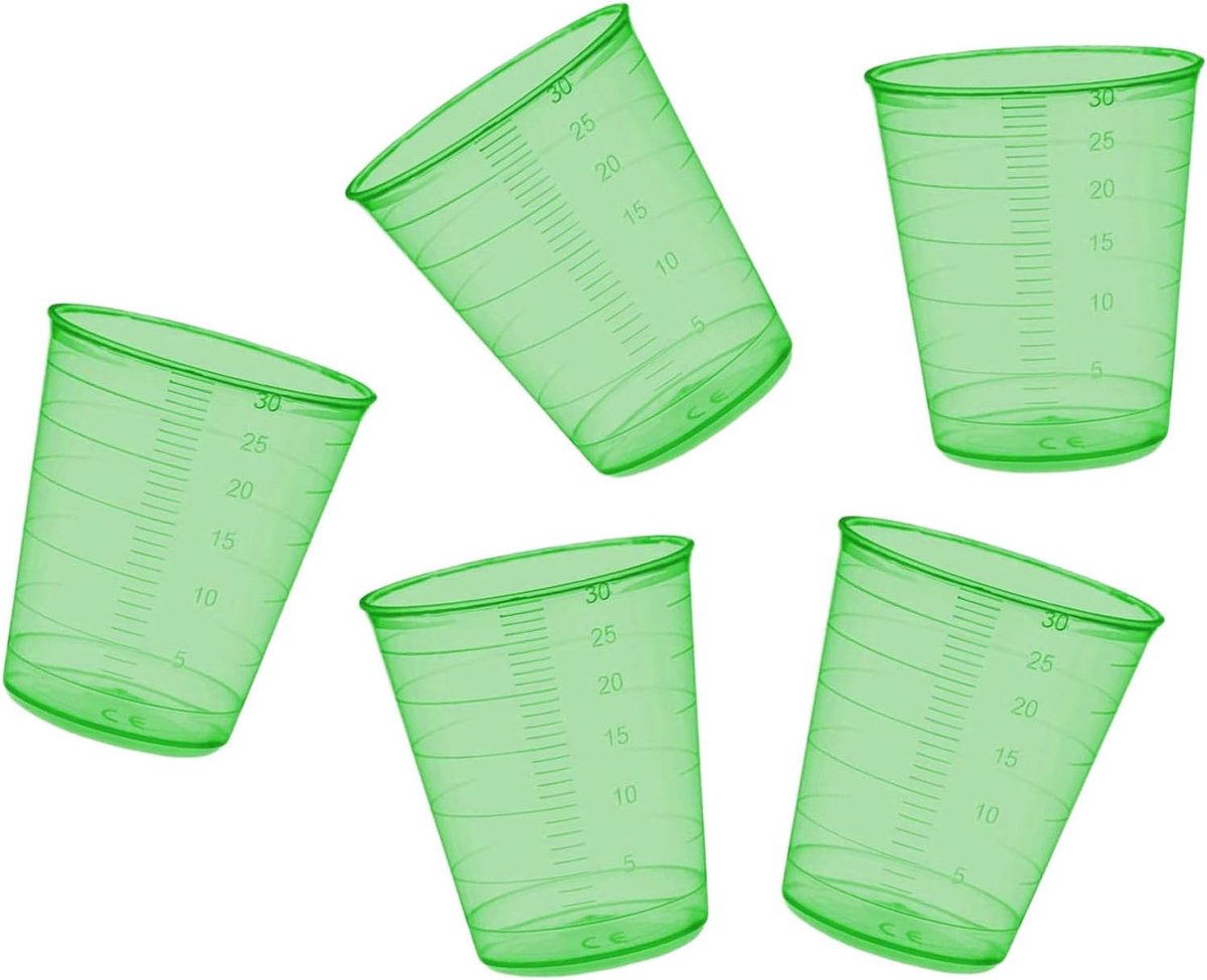 Meetbekers set van 160 - 30 ml - groene kleur - ideaal voor dagelijks gebruik - ShopVlot