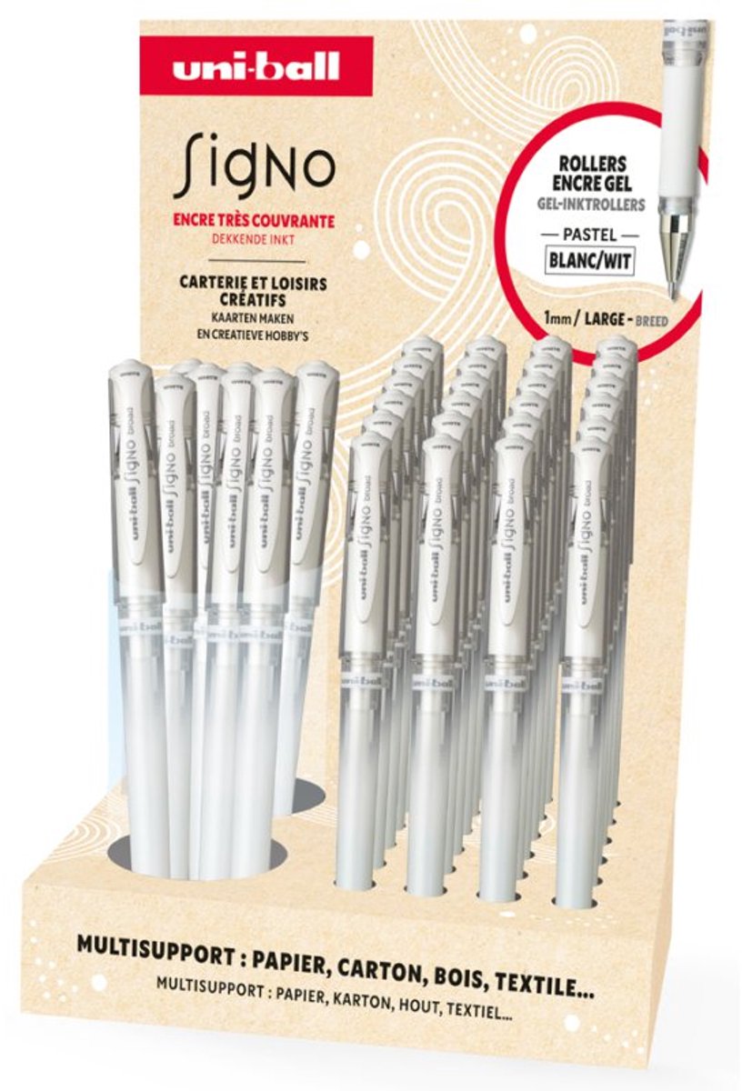 uni-ball gel-tintenroller SIGNO UM153, wit, 0,65 mm, 36 stuks