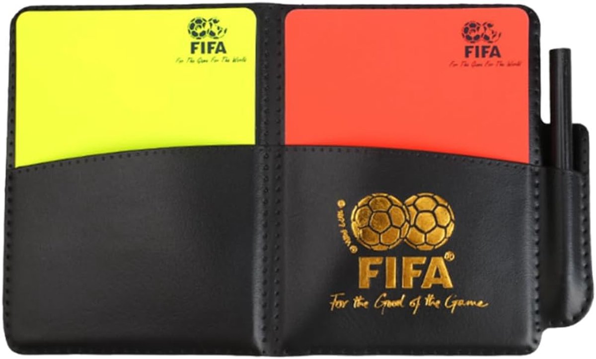 SnelShoppen - Referee Set met Rode en Gele Kaarten, Sportaccessoires voor Voetbal, Basketbal, Hoogwaardige Leer, Inclusief Kaarten en Toebehoren