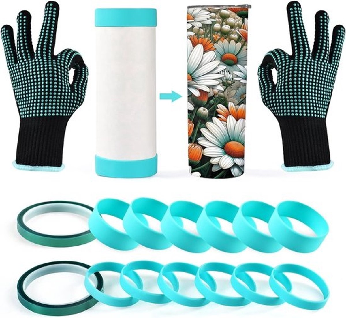 Hulpmiddelen voor sublimatie - Tumbleraccessoires - Ambachtelijke decoratie - Hittebestendig materiaal - Voor bekers van 20/30 oz