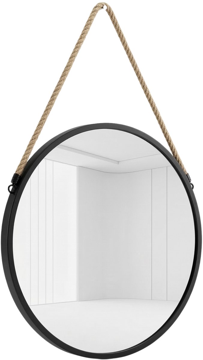 Ronde spiegel aan jute touw GEMA, Diameter 37 cm