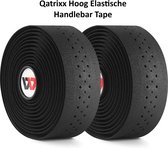 Qatrixx Bar Tape Stuurlint - Stuurlint fietsstuur - Stuurtape - Met twee stuureindpluggen - Zelfklevend - ademend - Zwart
