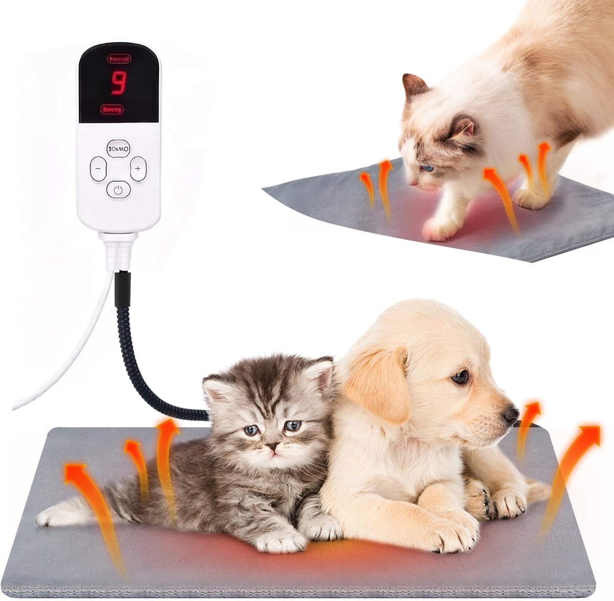 Elektrisch Verwarmingskussen Voor Huisdieren - Slimme Verwarmingsmat Voor Katten - Instelbare Timer En Temperatuur
