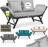 KESSER® Tuinbank Luna - Polyrattan loungebank met ligfunctie - 4-in-1 verstelbaar - 176 x 81 cm - petrolgroen