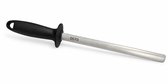 OLYD Aanzetstaal Diamant - Messenslijper met Diamantcoating - Ovale Slijpstaaf / Wetstaal - 33 cm - Voor Keukenmessen en Koksmessen - Zwart