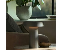 BRILONER Poga - Tafellamp oplaadbaar & solar - dimbaar - zonne energie buitenverlichting - warm wit licht - Ø16 cm - antraciet