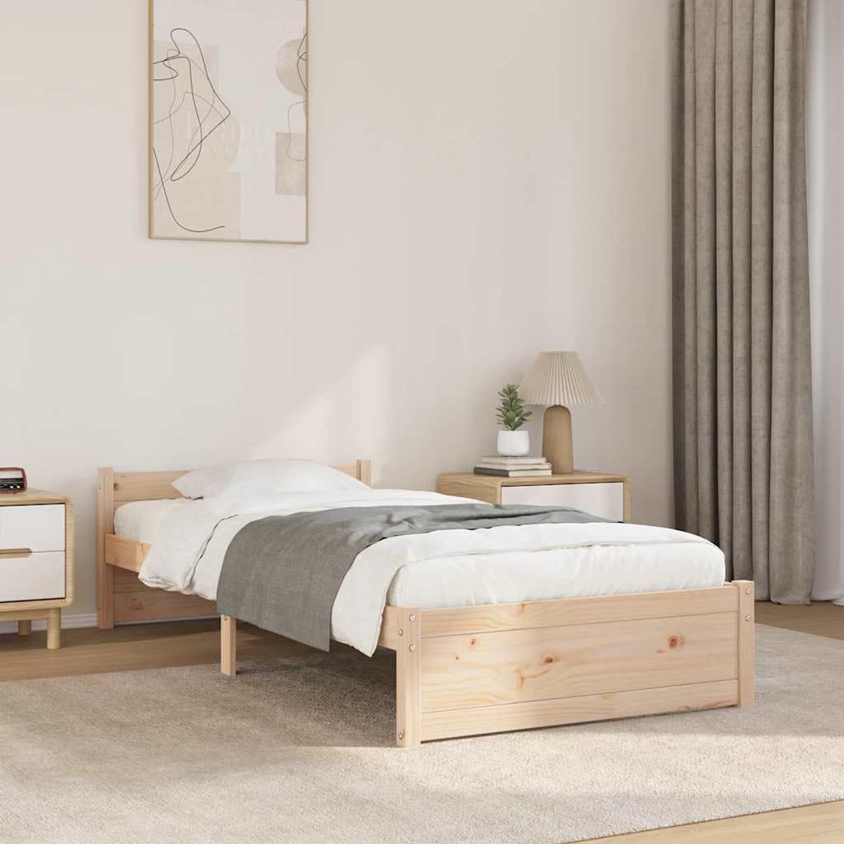 Grenenhout Modern Hoofdeinde 75x190 cm Naturel