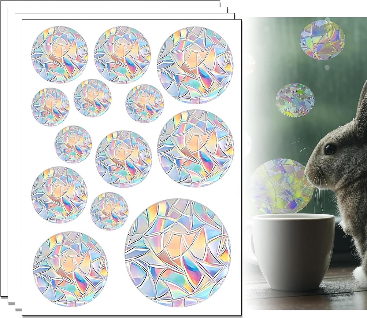52 stuks raamstickers botsingsbescherming vogels, 4 maten - ShopVlot