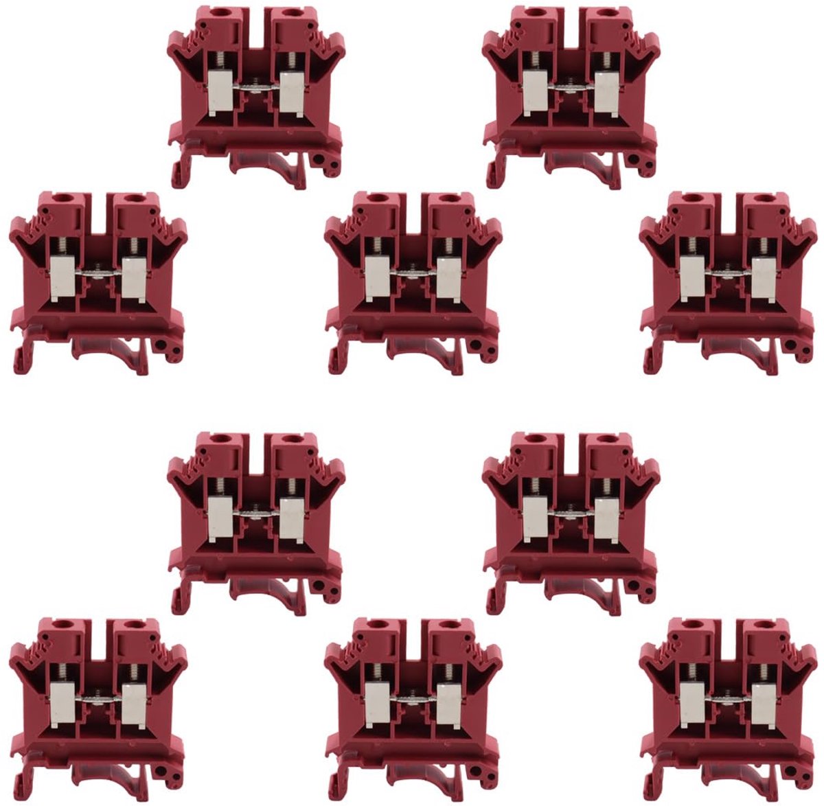DIN-rail-schroefklemmenblok UK6N 800V 57A - 10 stuks - vlamvertragend PA66 nylon - eenvoudig te monteren - ShopVlot