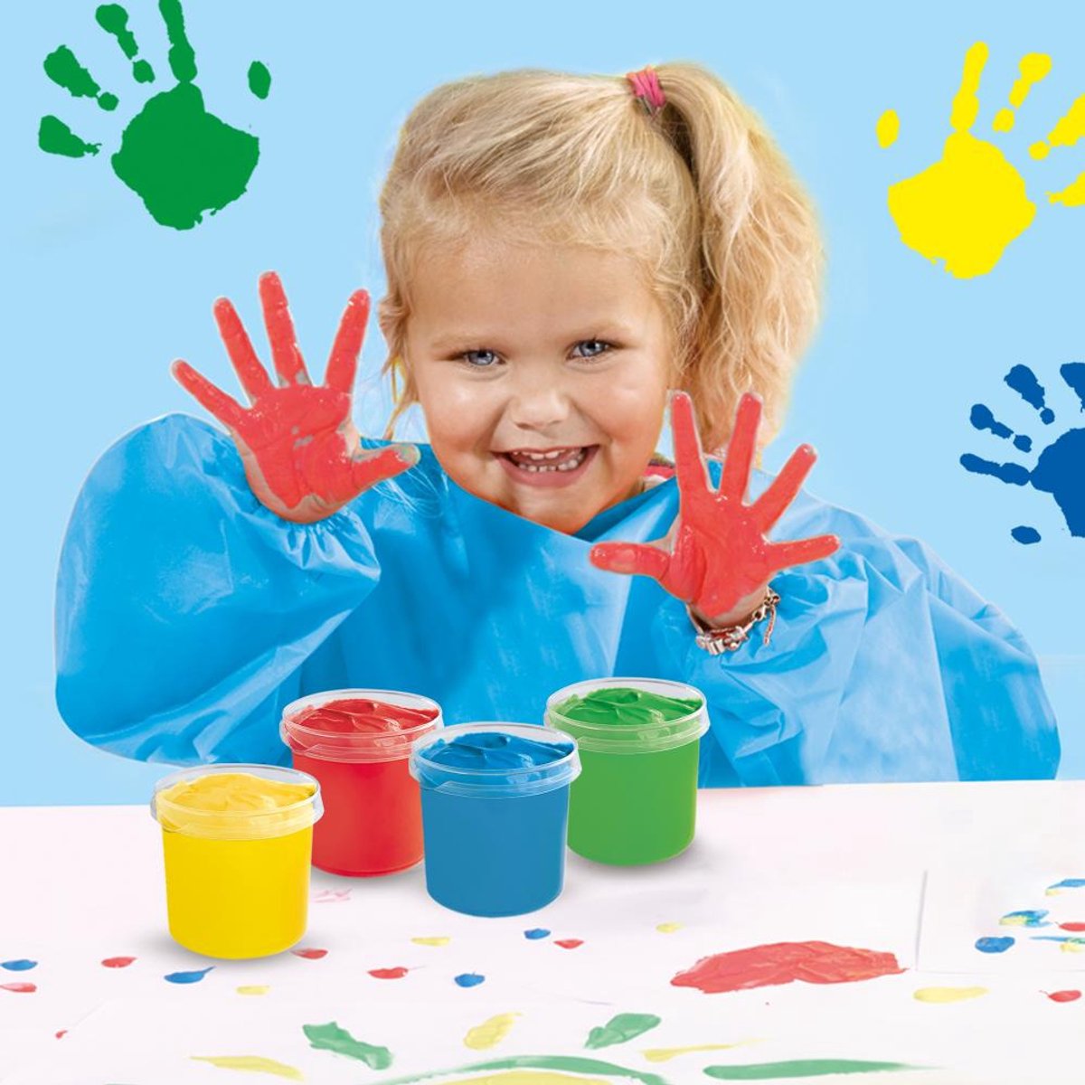 SES Creative - My First - Vingerverf - 4 kleuren – mengbaar – glutenvrij - makkelijk uitwasbaar - Verven voor de allerkleinsten – 4x145ml - Vanaf 1 jaar — cadeau in Spellen & Speelgoed - foto 2