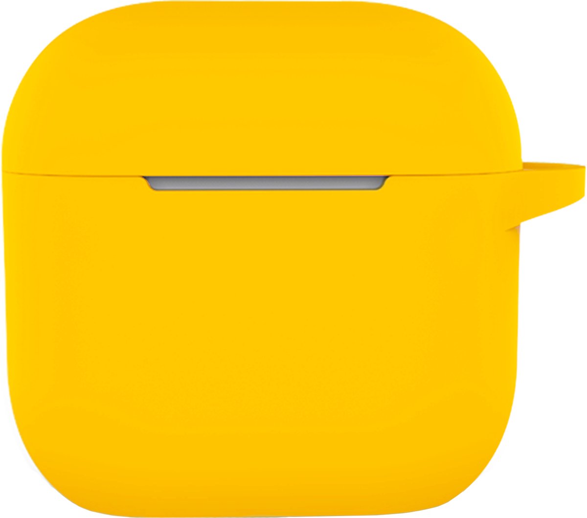 Hoesje - Geschikt voor Apple AirPods 5 - met Clip - Siliconen Hoes - Silicone Case Cover - Geel