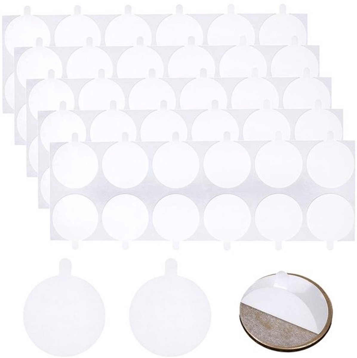 Zelfklevende stickers - Ronde dots - Voor waxafdichting - Dubbelzijdig - Diameter 2.5 cm - Wit