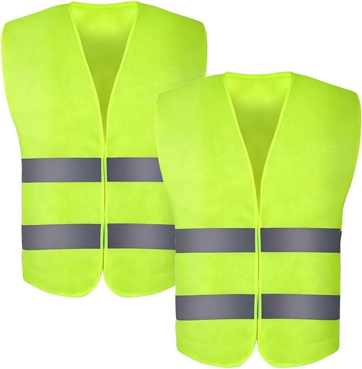 Set van 2 hoge zichtbaarheid veiligheidsvesten voor kinderen met reflecterende strepen voor buitenactiviteiten en veiligheid