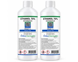 Online chemicalien - Ethanol 70% Ketonatus - 2 x 1 L - Reinigingsmiddel - Gedenatureerd