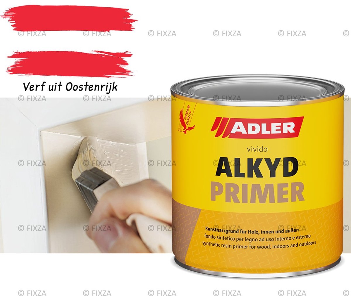 ADLER Alkyd-Primer – wit – 750 ml – Grondverf voor hout & metaal | Perfecte hechting, optimale isolering & hoge dekkracht