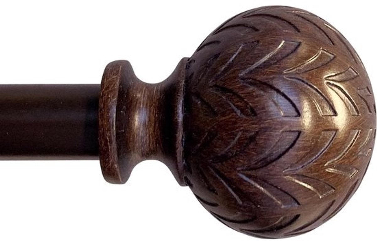 Set gordijnroeden - Verstelbare roede - Vensterdecoratie - Telescopische stang - 76-122 cm - Walnoot