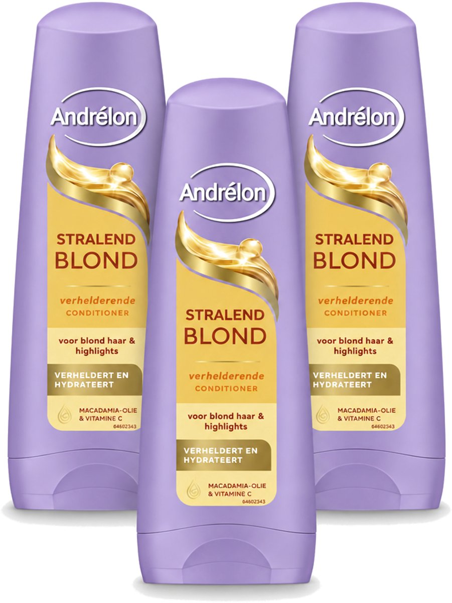 3 x Andrélon – Conditioner – Stralend Blond – 200 ml - Voordeelverpakking - 3 stuks
