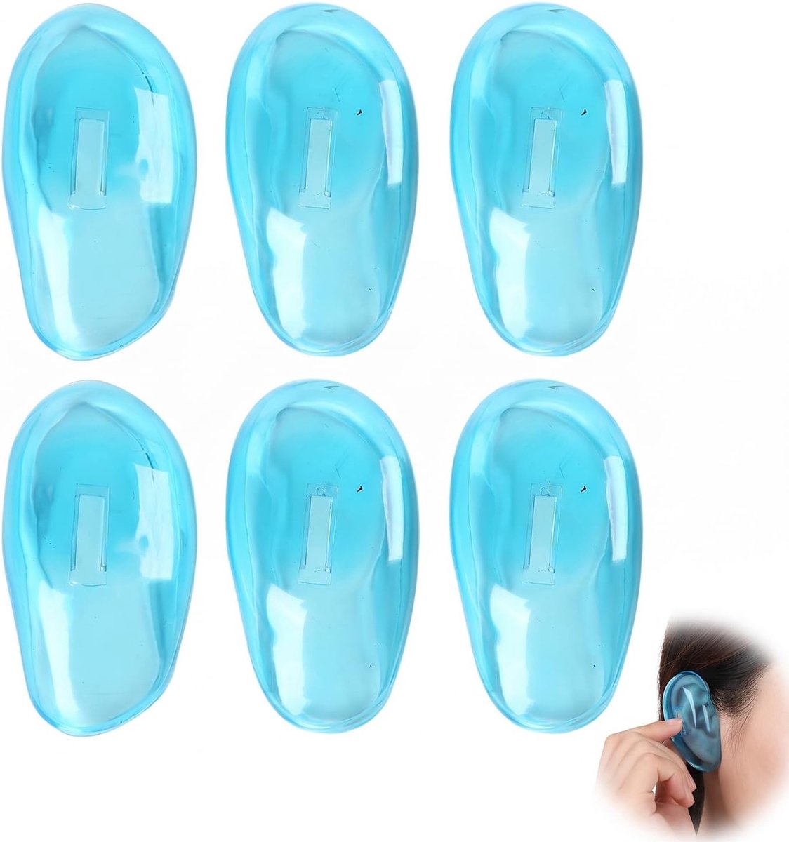 Oorbeschermers waterbestendig set van 6 - plastic oorkappen - bescherming tegen haarverf - ShopVlot
