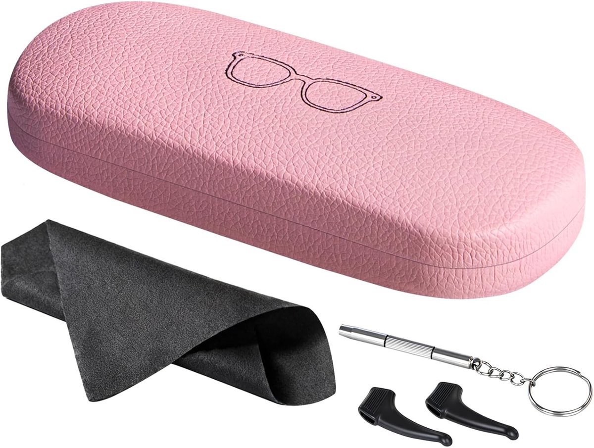 Bril etui hard case - premium leer - elegant zwart - ideaal voor reizen - ShopVlot