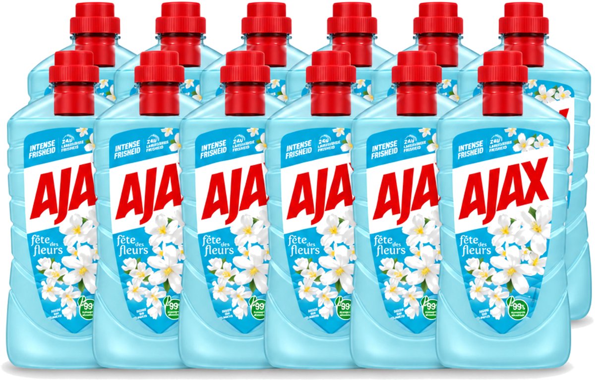 12 x Ajax – Allesreiniger – Jasmijn - 1000 ml - Voordeelverpakking - 12 stuks