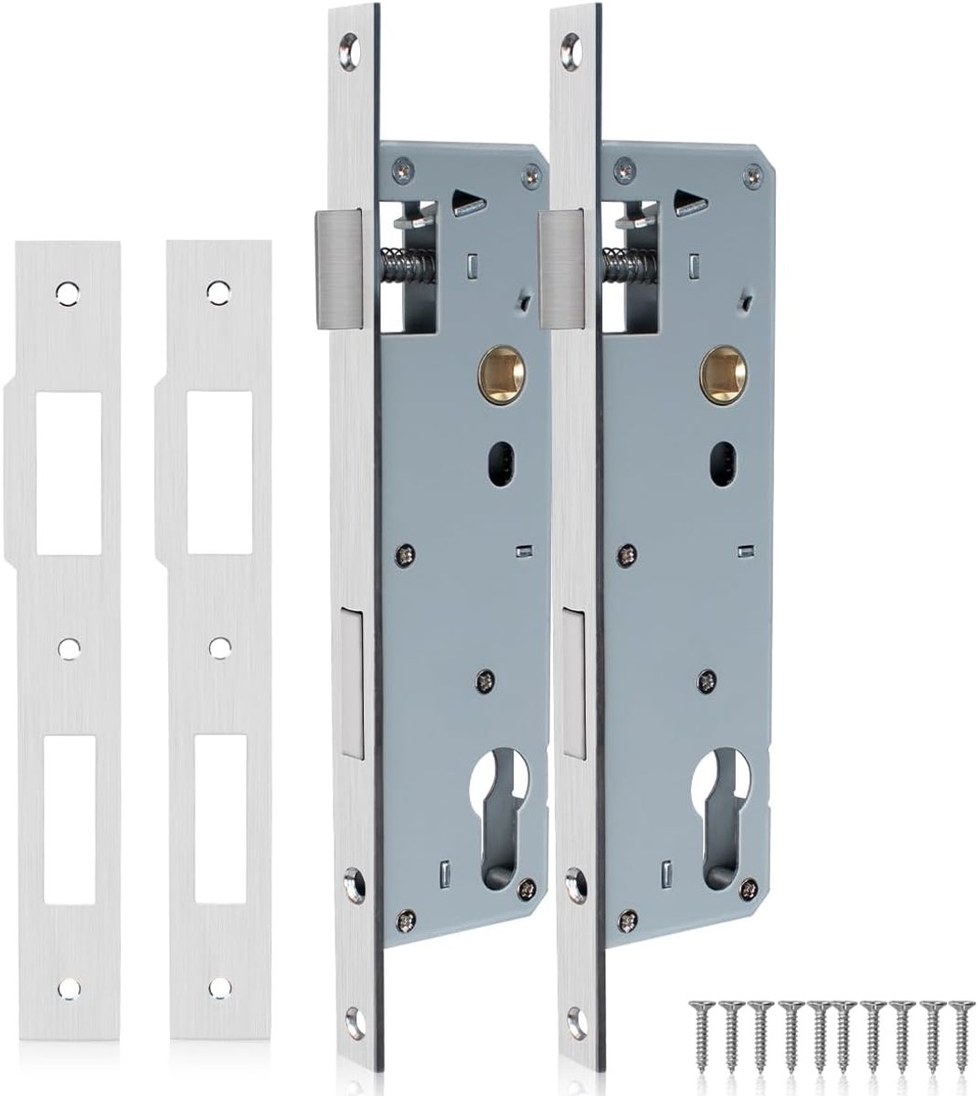 Bwintech 2pcs Stainless Steel 9230 Mortice Lock, 92MM Center 30MM Backset Lock Body, Satin Nickel Frame Door Lock For - ShopVlot