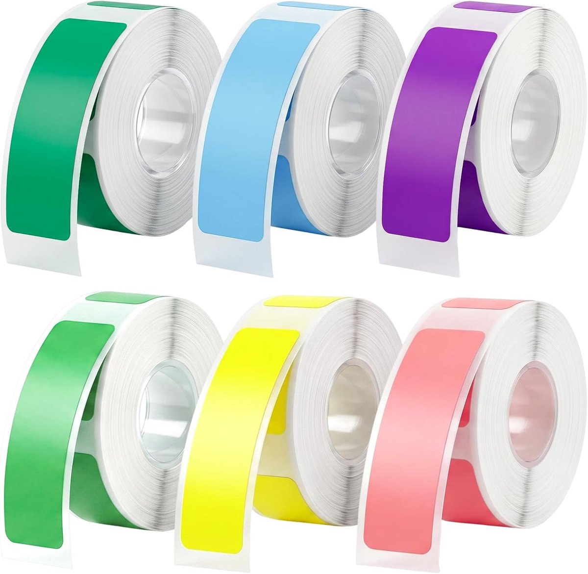 Thermische labelpapier 12 x 40 mm - 6 kleuren - water- en oliebestendig - ideaal voor sorteren en knutselen - ShopVlot