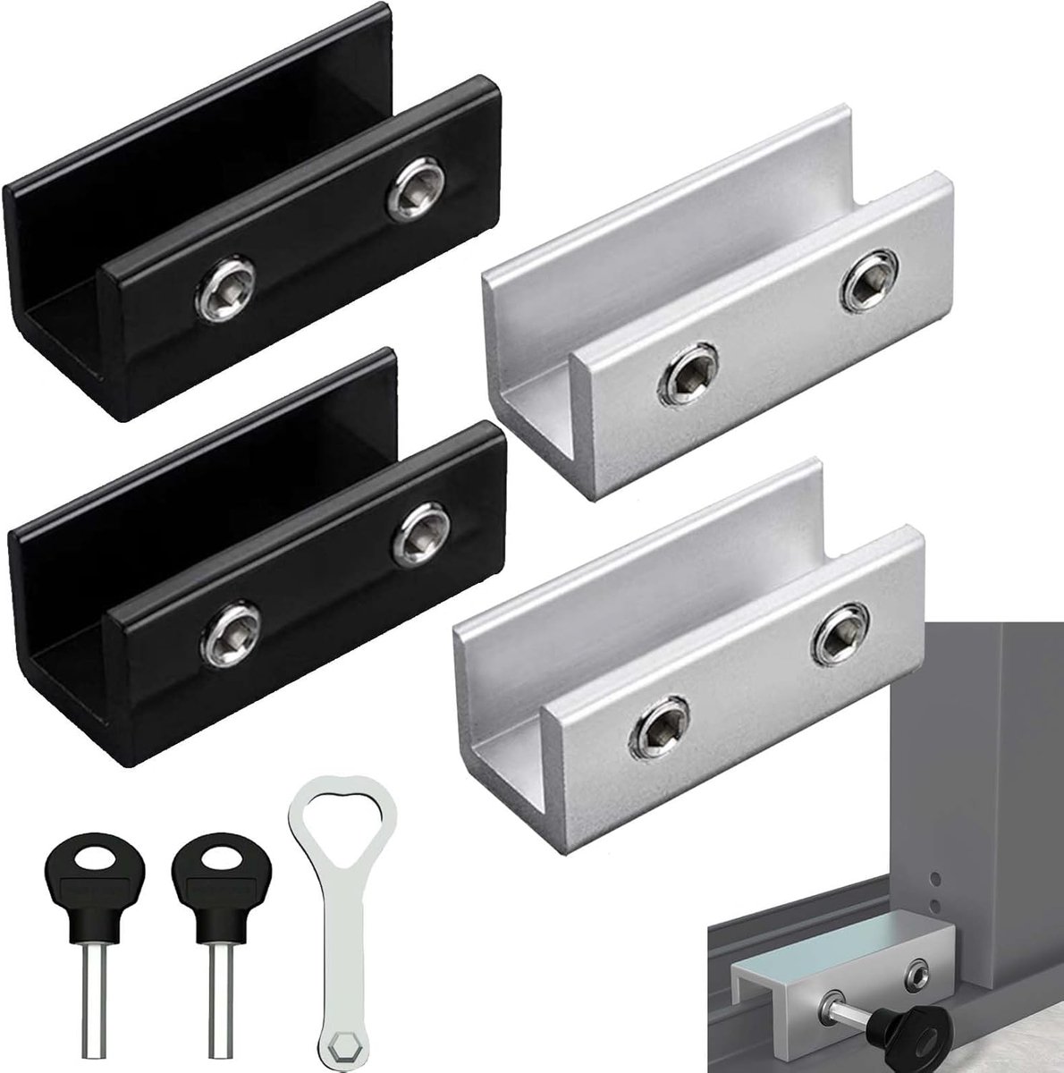 4 Pcs Sliding Window Lock Adjustable Sliding Window Lock for Sliding Windows, Adjustable Sliding Windows, Suitable for - ShopVlot