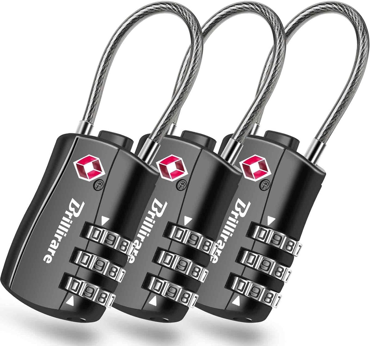 TSA Goedgekeurde Bagagesloten, Combinatie Reiskabel Hangslot, 3-cijferig waterdicht slot, TSA geaccepteerd Outdoor - ShopVlot