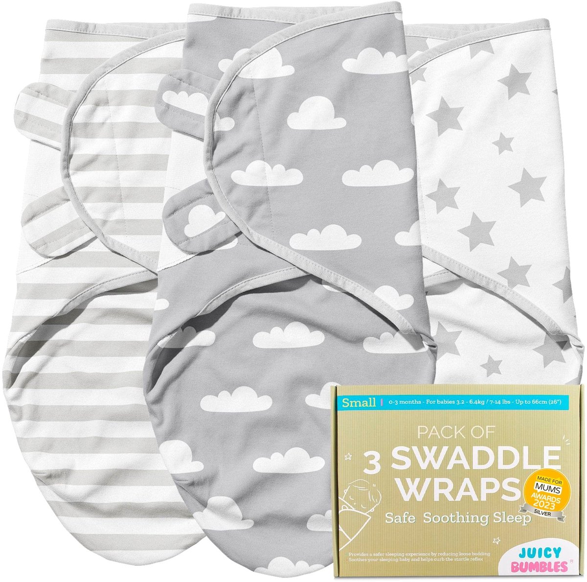 SnelShoppen - Baby Inbakerdeken Set van 3 - 100% Katoen Inbakerdekens Baby Slaapzak - Ideaal voor Slaap, Comfort en Veiligheid, Geschikt voor Nieuwe o