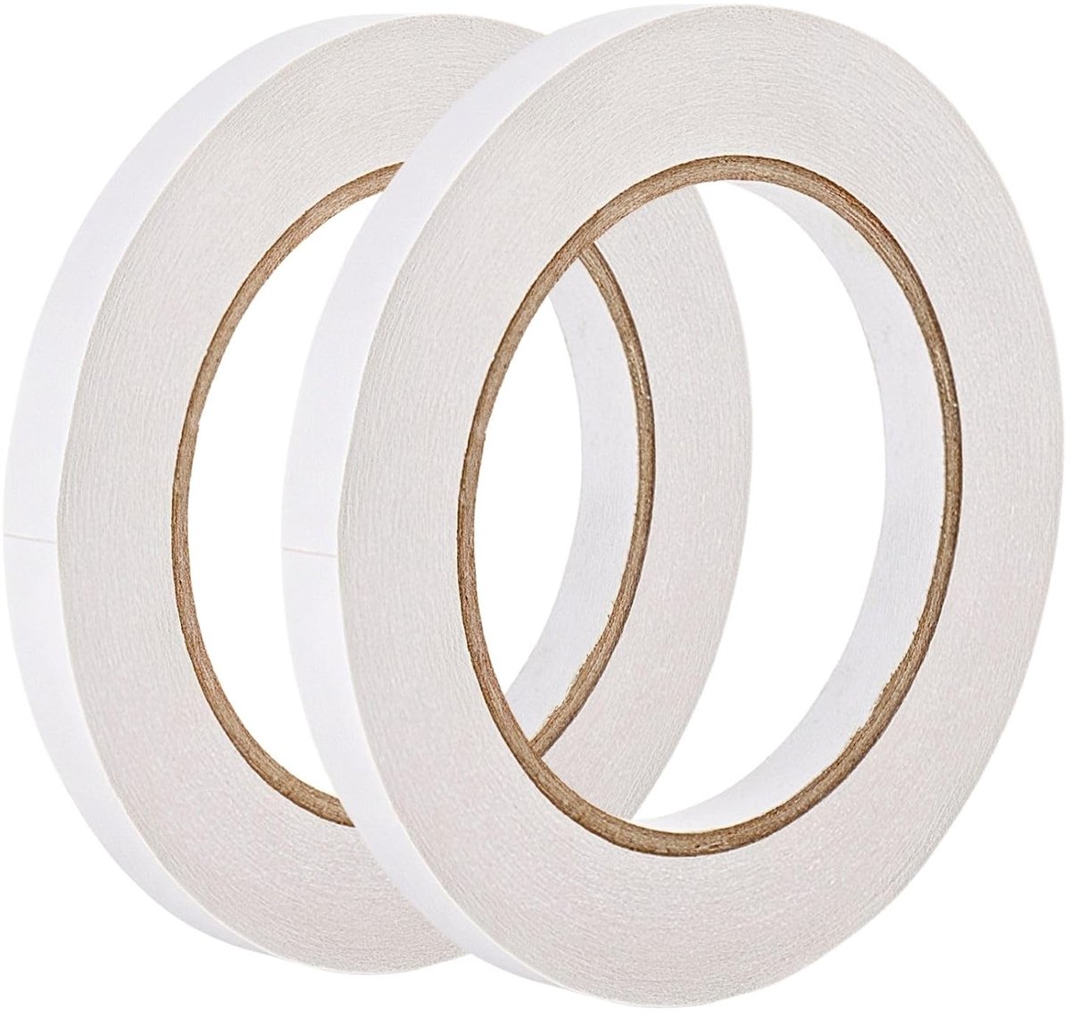 SnelShoppen - Dubbelzijdige Tape 2 Rollen 0.39 Inch Breed 54 Meter Lang, Multifunctionele Plakband voor Creatief Knutselen, Foto's, Verpakking en DIY