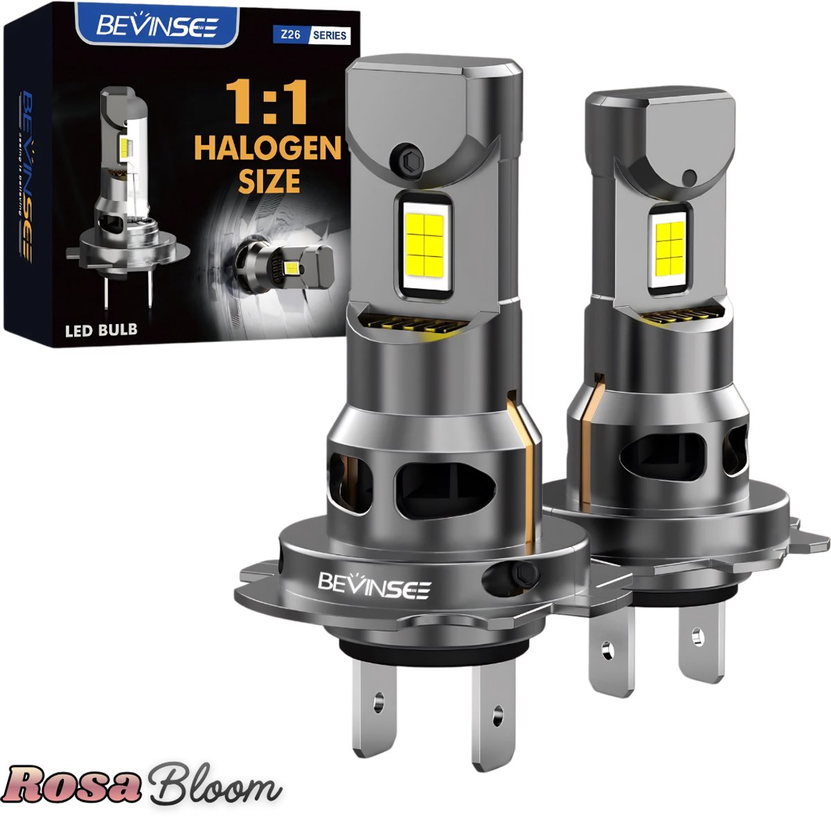 RosaBloom H7 LED Autokoplamp - Dimlicht Lamp - Grootlicht Koplamp - Turbo LED Mistlamp - Plug & Play 1:1 Halogeen Maat - Helder Wit 6000K