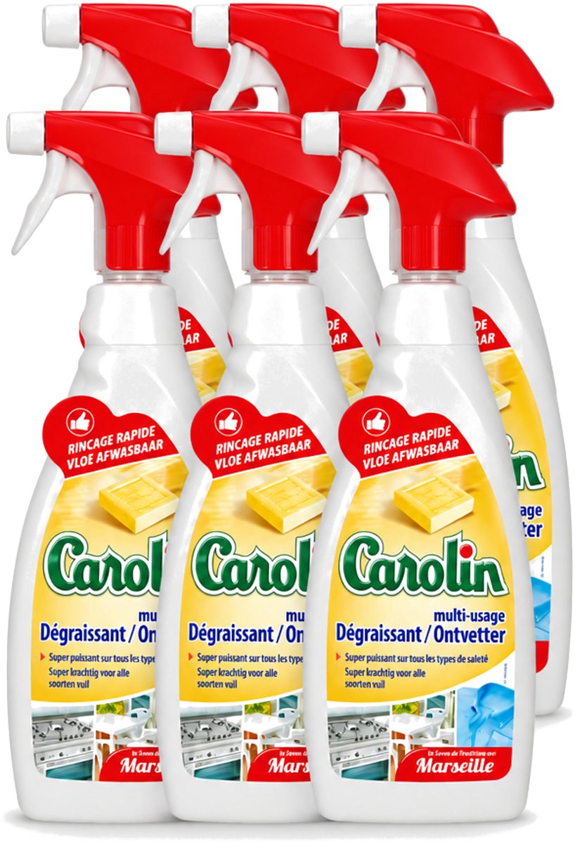 6 x Carolin - Keukenreiniger - Ontvetter - 650 ml - Voordeelverpakking - 6 stuks