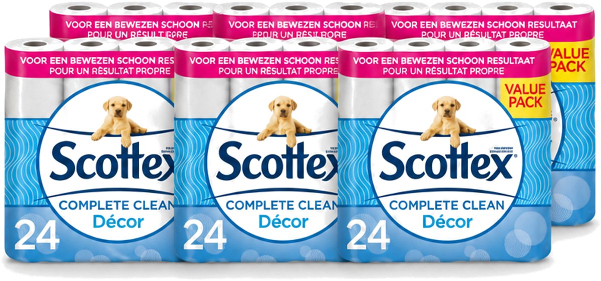 6 x Scottex - Toiletpapier - 2-laags - 24 Rollen - Voordeelverpakking - 6 stuks