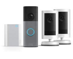 Ring Battery Video Doorbell 2K met Chime en 2-pack buitencamera op batterij - Bundel