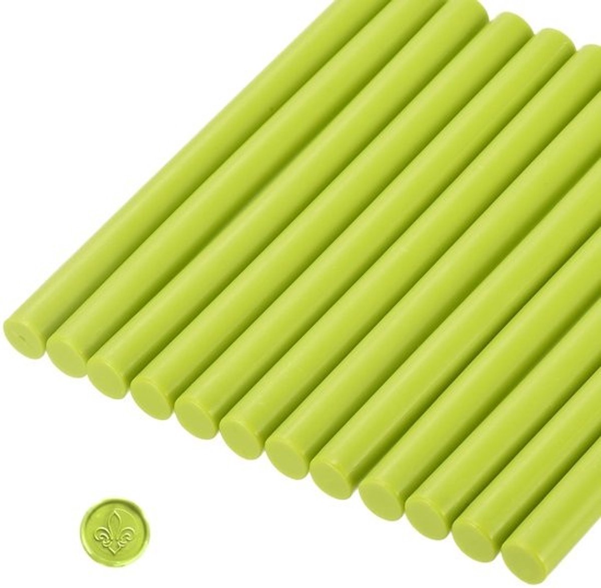 Zegellakstaven - Wasstempels - Handwerkdecoratie - Zachte, flexibele hars - 11 mm doorsnede - Geelgroen