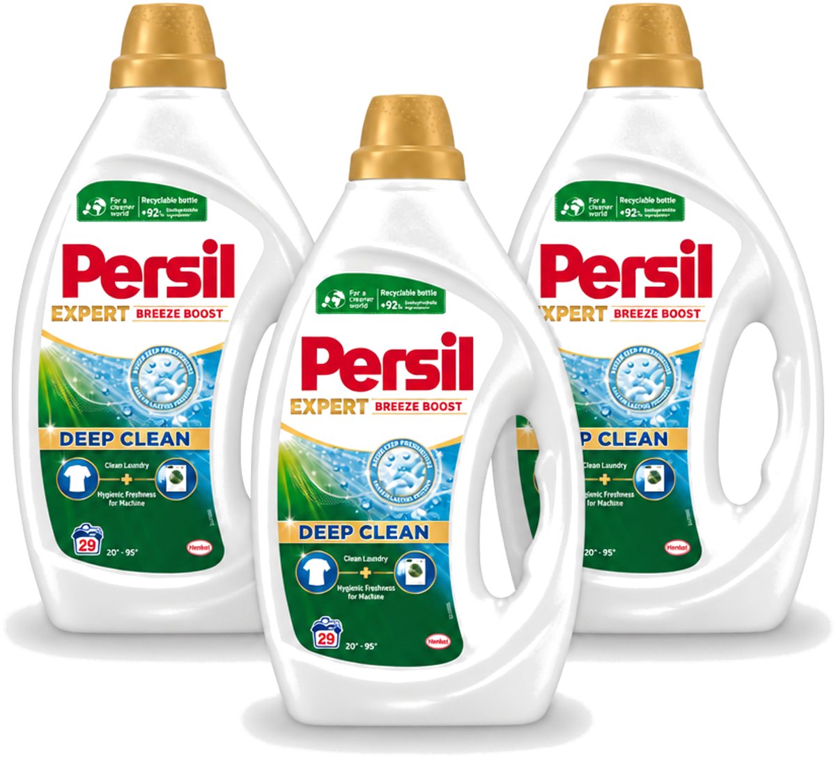 3 x Persil Expert - Vloeibaar Wasmiddel - Witte en Gekleurde Was - Breeze Boost - 29 Wasbeurten - Voordeelverpakking - 3 stuks